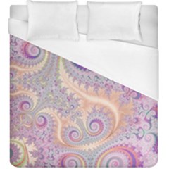 Pastel Pink Intricate Swirls Spirals  Duvet Cover (king Size) by SpinnyChairDesigns