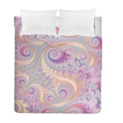 Pastel Pink Intricate Swirls Spirals  Duvet Cover Double Side (full/ Double Size) by SpinnyChairDesigns