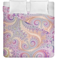 Pastel Pink Intricate Swirls Spirals  Duvet Cover Double Side (king Size) by SpinnyChairDesigns