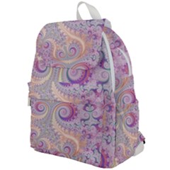 Pastel Pink Intricate Swirls Spirals  Top Flap Backpack by SpinnyChairDesigns