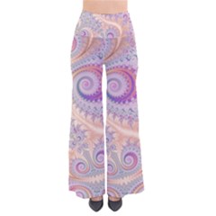 Pastel Pink Intricate Swirls Spirals  So Vintage Palazzo Pants by SpinnyChairDesigns