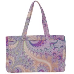 Pastel Pink Intricate Swirls Spirals  Canvas Work Bag by SpinnyChairDesigns