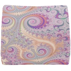 Pastel Pink Intricate Swirls Spirals  Seat Cushion by SpinnyChairDesigns