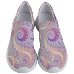 Pastel Pink Intricate Swirls Spirals  Women s Lightweight Slip Ons by SpinnyChairDesigns