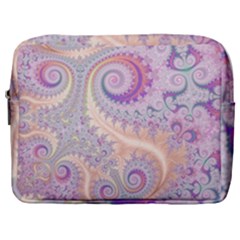 Pastel Pink Intricate Swirls Spirals  Make Up Pouch (large) by SpinnyChairDesigns