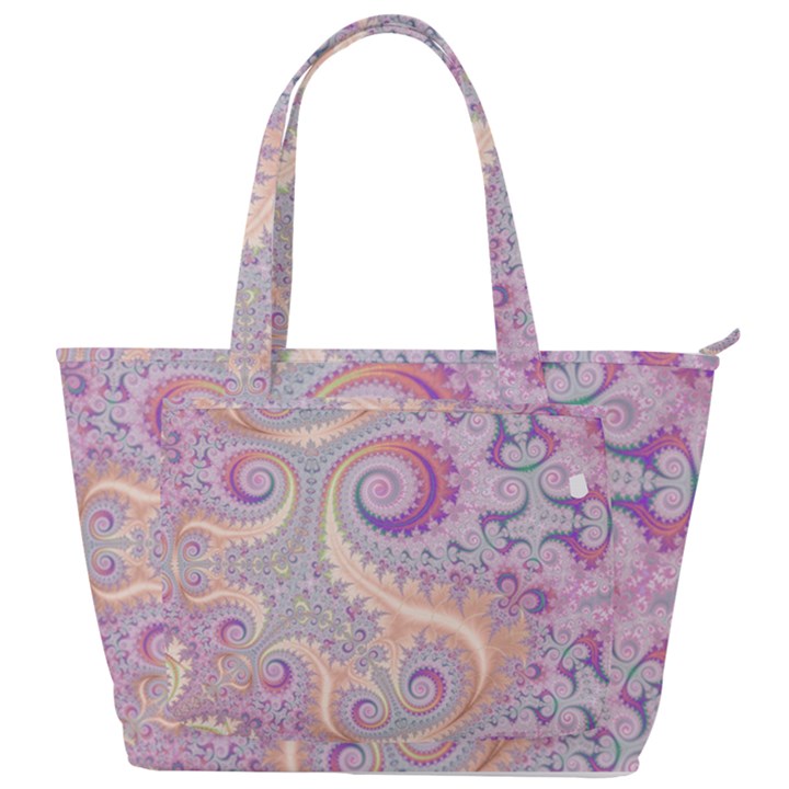 Pastel Pink Intricate Swirls Spirals  Back Pocket Shoulder Bag 