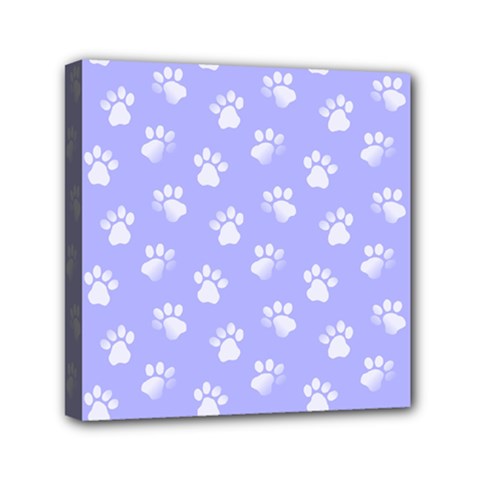 Animal Cat Dog Paw Prints Pattern Mini Canvas 6  X 6  (stretched) by SpinnyChairDesigns