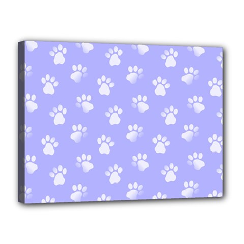 Animal Cat Dog Paw Prints Pattern Canvas 16  X 12  (stretched) by SpinnyChairDesigns