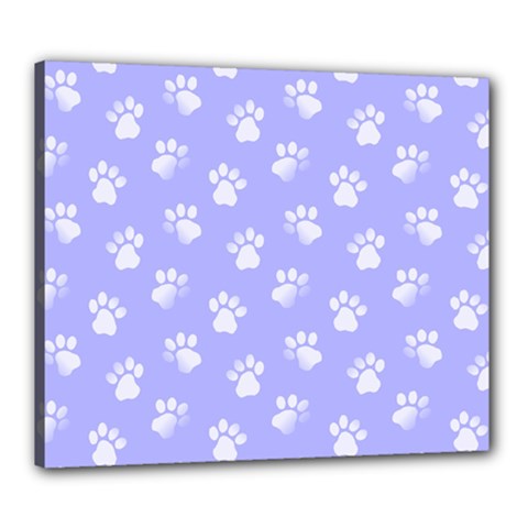 Animal Cat Dog Paw Prints Pattern Canvas 24  X 20  (stretched) by SpinnyChairDesigns