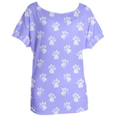 Animal Cat Dog Paw Prints Pattern Women s Oversized Tee by SpinnyChairDesigns