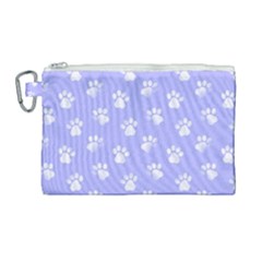 Animal Cat Dog Paw Prints Pattern Canvas Cosmetic Bag (large) by SpinnyChairDesigns