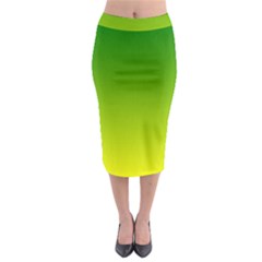 Avocado Ombre Green Yellow Gradient Midi Pencil Skirt by SpinnyChairDesigns