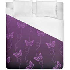 Purple Butterflies Pattern Duvet Cover (california King Size) by SpinnyChairDesigns