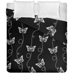 Black And White Butterfly Pattern Duvet Cover Double Side (california King Size) by SpinnyChairDesigns