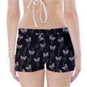 Black and White Butterfly Pattern Boyleg Bikini Wrap Bottoms View2