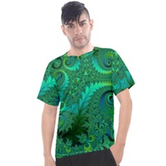 Green Floral Fern Swirls And Spirals Men s Sport Top by SpinnyChairDesigns