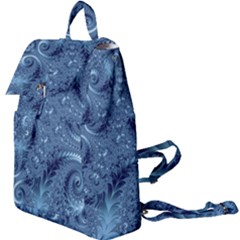 Blue Floral Fern Swirls And Spirals  Buckle Everyday Backpack by SpinnyChairDesigns