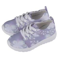 Pale Violet And White Floral Pattern Kids  Lightweight Sports Shoes by SpinnyChairDesigns