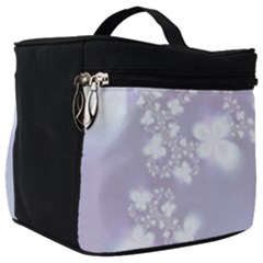 Pale Violet And White Floral Pattern Make Up Travel Bag (big) by SpinnyChairDesigns