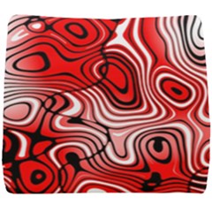 Black Red White Abstract Stripes Seat Cushion by SpinnyChairDesigns