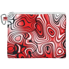 Black Red White Abstract Stripes Canvas Cosmetic Bag (xxl) by SpinnyChairDesigns