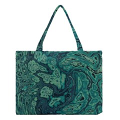 Dark Green Marbled Texture Medium Tote Bag by SpinnyChairDesigns