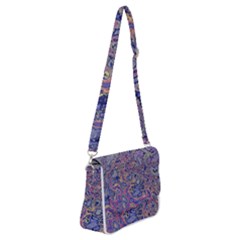 Colorful Marbled Paint Texture Shoulder Bag With Back Zipper by SpinnyChairDesigns