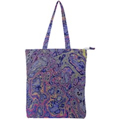 Colorful Marbled Paint Texture Double Zip Up Tote Bag by SpinnyChairDesigns