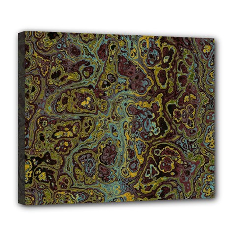 Dark Brown Gold Abstract Marble Texture Deluxe Canvas 24  X 20  (stretched) by SpinnyChairDesigns