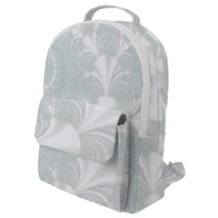 Mint Cream And White Intricate Swirl Spiral Flap Pocket Backpack (small) by SpinnyChairDesigns