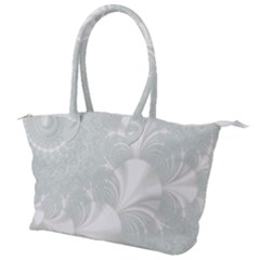 Mint Cream And White Intricate Swirl Spiral Canvas Shoulder Bag by SpinnyChairDesigns