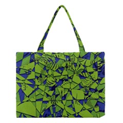 Green Blue Abstract Grunge Pattern Medium Tote Bag by SpinnyChairDesigns