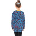 Red Blue Abstract Grunge Pattern Kids  Double Breasted Button Coat View2
