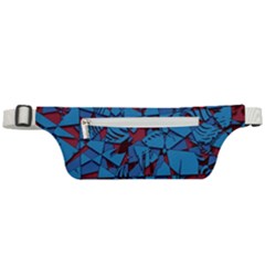 Red Blue Abstract Grunge Pattern Active Waist Bag by SpinnyChairDesigns