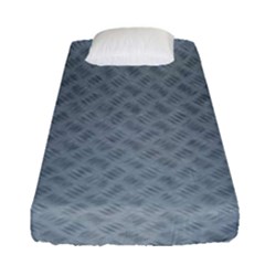 Grey Diamond Plate Metal Texture Fitted Sheet (single Size) by SpinnyChairDesigns