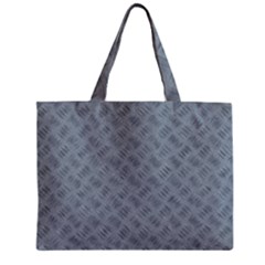 Grey Diamond Plate Metal Texture Zipper Mini Tote Bag