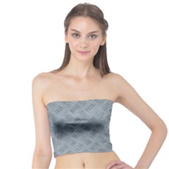 Grey Diamond Plate Metal Texture Tube Top by SpinnyChairDesigns