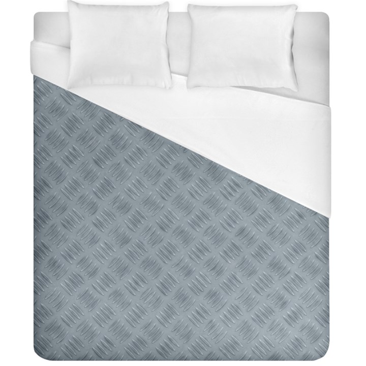 Grey Diamond Plate Metal Texture Duvet Cover (California King Size)