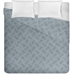 Grey Diamond Plate Metal Texture Duvet Cover Double Side (king Size) by SpinnyChairDesigns