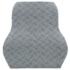 Grey Diamond Plate Metal Texture Car Seat Back Cushion  by SpinnyChairDesigns