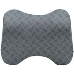 Grey Diamond Plate Metal Texture Head Support Cushion by SpinnyChairDesigns