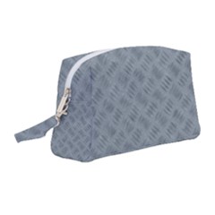 Grey Diamond Plate Metal Texture Wristlet Pouch Bag (medium) by SpinnyChairDesigns