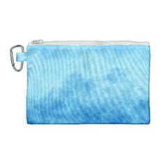 Abstract Sky Blue Texture Canvas Cosmetic Bag (large) by SpinnyChairDesigns