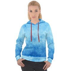 Abstract Sky Blue Texture Women s Overhead Hoodie by SpinnyChairDesigns