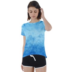 Abstract Sky Blue Texture Short Sleeve Foldover Tee by SpinnyChairDesigns