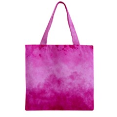 Abstract Pink Grunge Texture Zipper Grocery Tote Bag by SpinnyChairDesigns