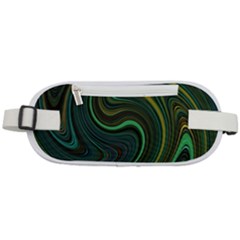 Dark Green Swirls Rounded Waist Pouch by SpinnyChairDesigns