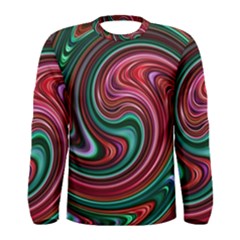 Red Green Swirls Men s Long Sleeve Tee by SpinnyChairDesigns