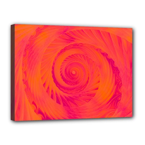 Pink And Orange Swirl Canvas 16  X 12  (stretched) by SpinnyChairDesigns