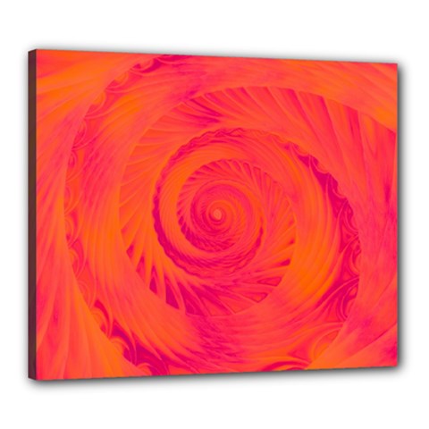 Pink And Orange Swirl Canvas 24  X 20  (stretched) by SpinnyChairDesigns